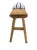 Rustic Em Long Bench W/French Ticking Upholstery For Sale - Image 9 of 10
