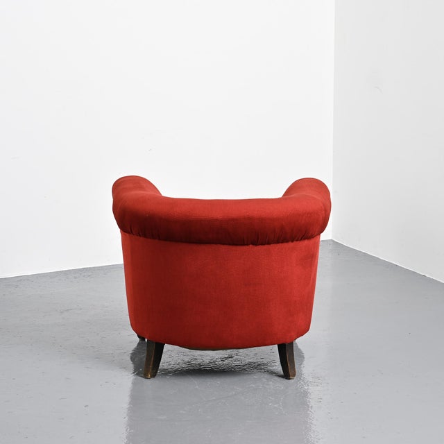 Art Deco Red Velvet Armchairs, France, 1920s, Set of 2 For Sale - Image 10 of 16