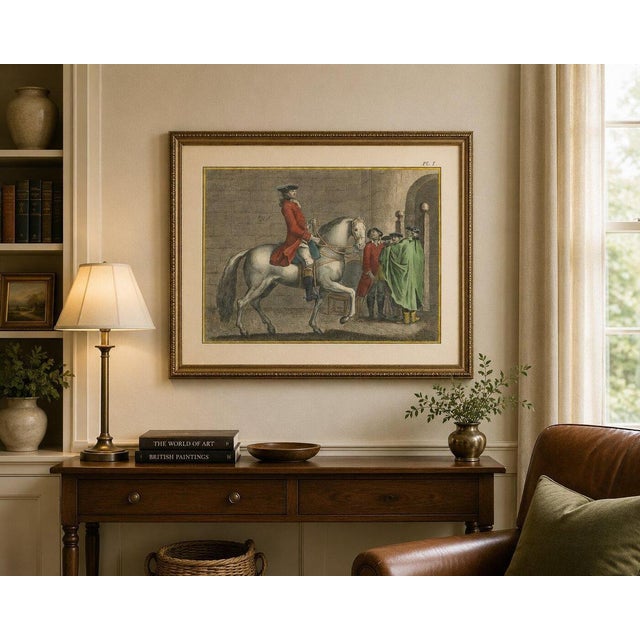 Black Robert Bénard after Harguiniez, Piaffe Dressage Lesson in the Pillars Encyclopédie Horse, 1750, Paper Engraving For Sale - Image 8 of 9