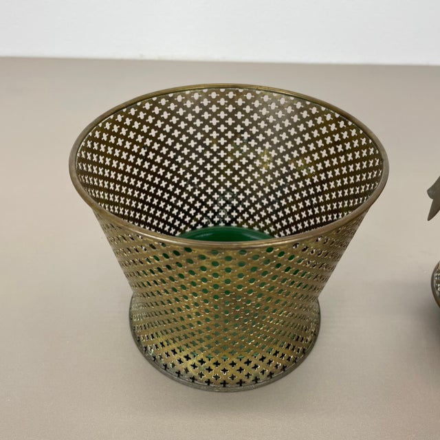 1950s Brass Flower Pot Plant Stands attributed to Mathieu Matego, France, 1950s, Set of 2 For Sale - Image 5 of 18