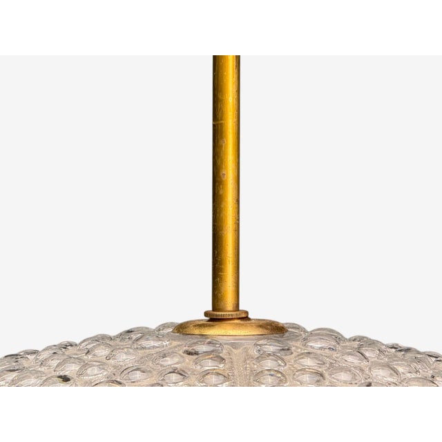 Metal Pair of Carl Fagerlund, Brass, Glass, Pendant Lights, Sweden, 1940s For Sale - Image 7 of 9