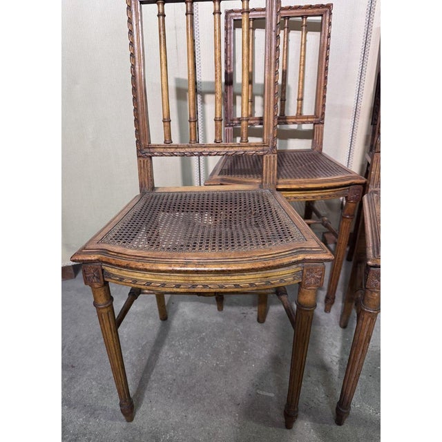 Louis XVI Chairs in Carved Wood, Set of 4 For Sale - Image 5 of 9