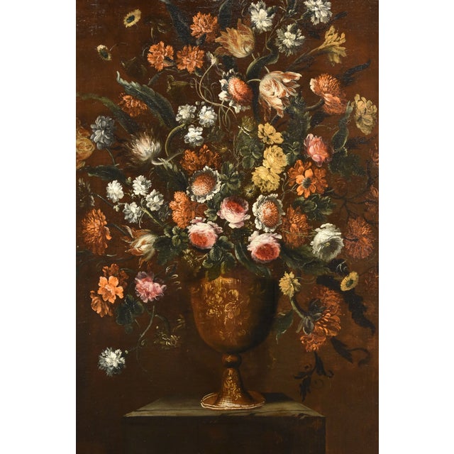 17th Century Andrea Scacciati, Flowers Still Life, 1680, Oil on Canvas, Framed For Sale - Image 5 of 15