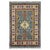 This naturally dyed wool rug has a blue field with three bold Kazak medallions. Small floral motifs fill the spaces...