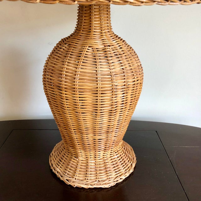 Vintage Natural Wicker Table Lamp Chairish