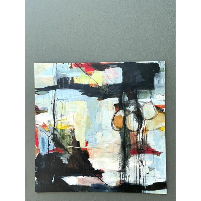 Vintage Abstract Expressionist Oil Painting on Canvas For Sale - Image 10 of 12