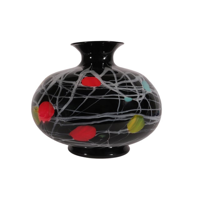 Versace & Archimede Seguso Murano Blown Glass Footed Vase For Sale - Image 9 of 10