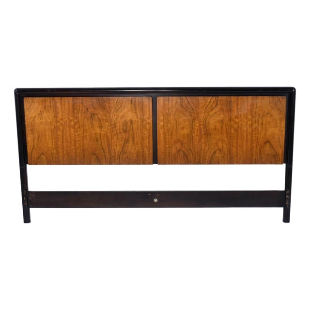John Stuart and Mount Airy Modern King Size Bed Headboard Walnut and Dark Wood For Sale