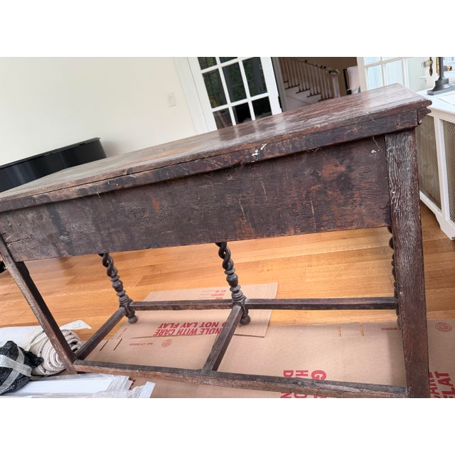 Jacobean Antique Jacobean Server With Barley Twist Stretcher For Sale - Image 3 of 8