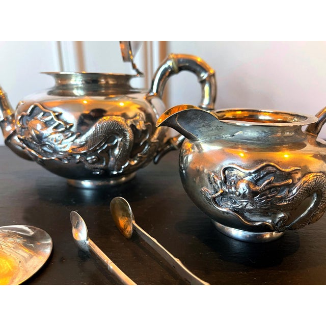 Early 20th Century Chinese Export Silver Tea Set with Original Box Zee Wo - 4 pcs For Sale - Image 15 of 16