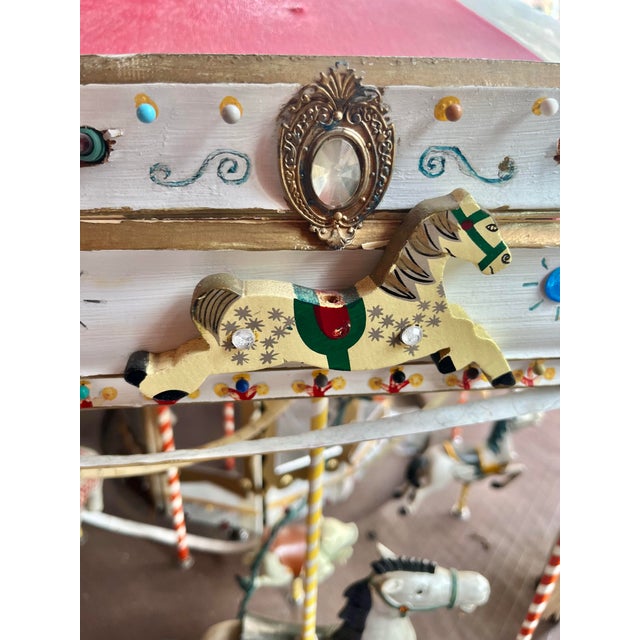 1940 Beautiful Hand Crafted Revolving Carousel With Horses and Other Animals For Sale - Image 10 of 10