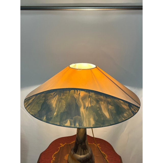 Pate De Verre Fabric Shade Table Lamp, 1950s For Sale - Image 11 of 12