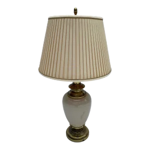 Late 20th Century Stiffel Porcelain and Brass Table Lamp