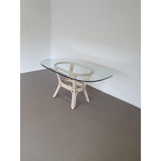 Pencil Split Reed and Glass Desk For Sale - Image 10 of 11