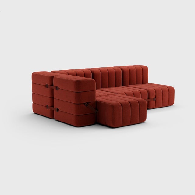 Three-Seater Modular Sofa in Dama Fabric by Ambivalenz, Set of 9 For Sale - Image 6 of 18