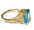 14k yellow gold Blue Topaz ring, 4.11 Grams TW. The dimensions of the approximately 11.5 mm x 8.5 mm. Marked 14k....