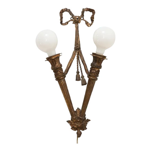 French 19th Century Gilt Bronze Louis XVI Style Sconce For Sale