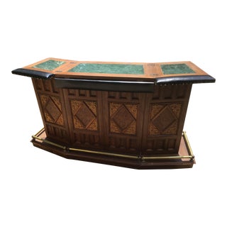Vintage Carved Chinese Oriental Style Folding Expandable Bar Cabinet For Sale