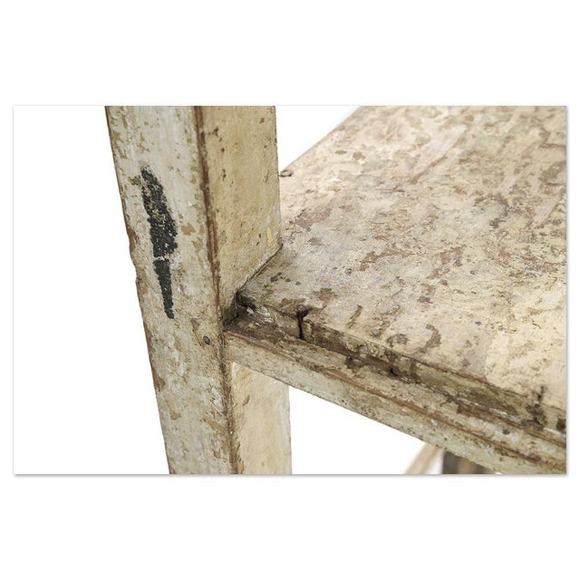 Vintage Patinated Wooden Stool For Sale - Image 4 of 6