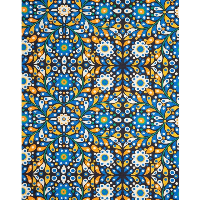 English Confetti Blu in Cotton Dishtowel For Sale - Image 3 of 3