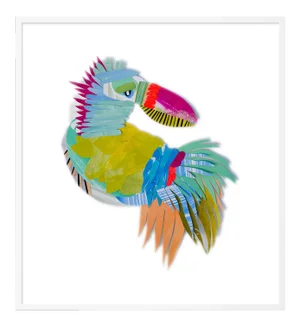Zazu by Melvin G in White Framed Paper, Small Art Print