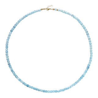 Aquamarine Cubist Necklace For Sale