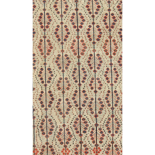 Antique Persian Serab Rug with a Bakhshaish Tree Design in Cream, Red, Blue and Brown Colors. Keivan Woven Arts/...