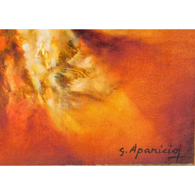 VIntage 20th century surrealist oil on canvas by famous Argentine artist, Guadalupe Aparicio born 1934, canvas size 16 x...