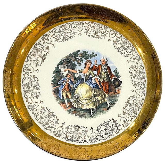 Mid 20th Century 22 Carat Crest-O-Gold Dinner Plates by Sabin - Set of 8 For Sale - Image 10 of 13