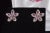 Certified Natural 2.36cts vs F Diamond Pink Sapphire 18k Solid Gold Floral Earrings- 2 Pieces For Sale - Image 13 of 13