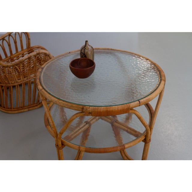 Danish Bamboo, Rattan and Glass Table by Tove Kindt-Larsen for R. Wengler, 1940s For Sale - Image 15 of 18
