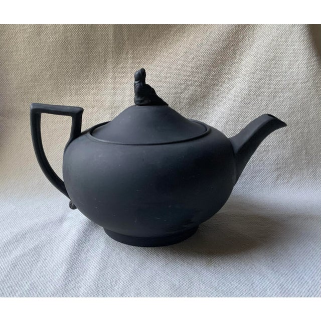 1900 - 1909 Antique Wedgwood Black Basalt Sybil Teapot,19th C. For Sale - Image 5 of 18