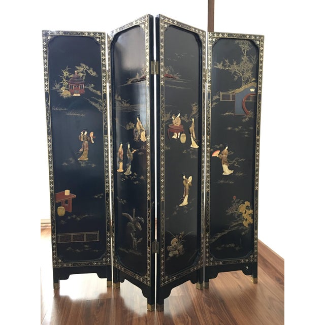 Early 20th Century Four-Panel Reversible French Chinoiserie Coromandel Screens Paris, 1920s - a Pair For Sale - Image 5 of 10
