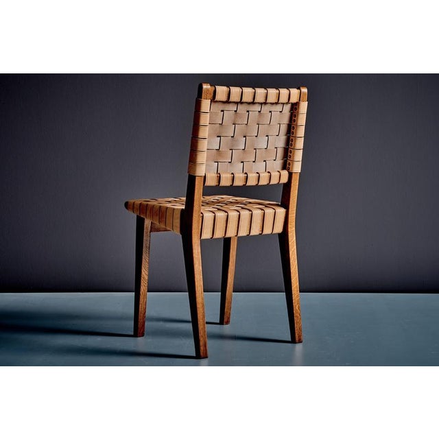 Oak Chairs with Leather Webbing by Jens Risom for Knoll, France, 1950s, Set of 2 For Sale - Image 9 of 15