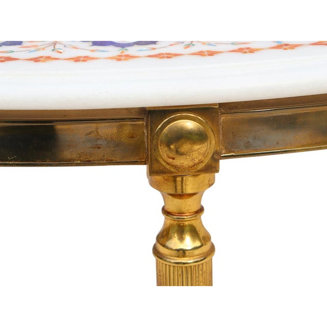 Marble Table with Brass Frame For Sale - Image 9 of 18