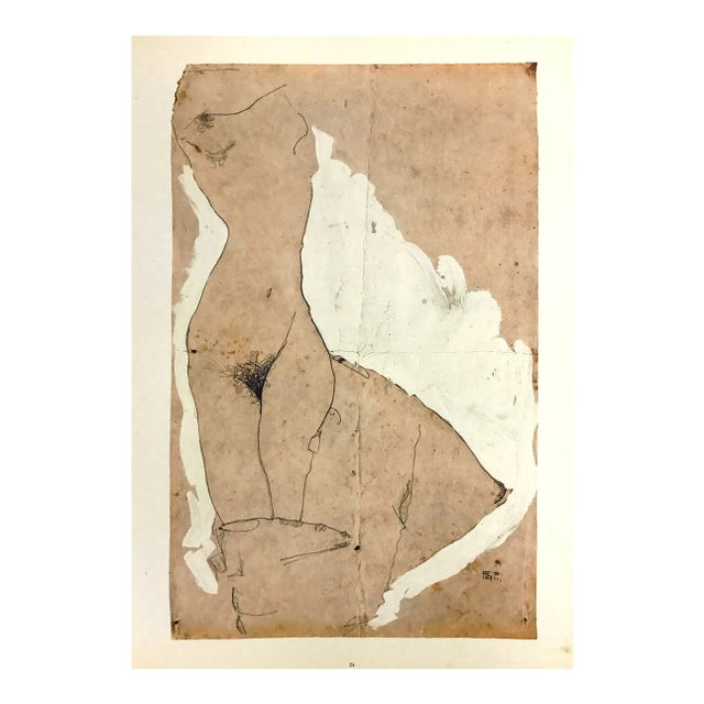 1968 Egon Schiele Lithograph 24 Female Torso For Sale
