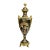 Black Porcelain Vase With Gold Leaf Details & Romantic Courting Scene – French Style Ornate Decorative Vase For Sale