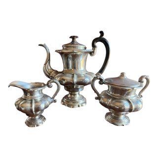 Mid 19th Century James Dixon & Sons Mid 19th Century Pewter Coffee/Tea Pot Service. For Sale