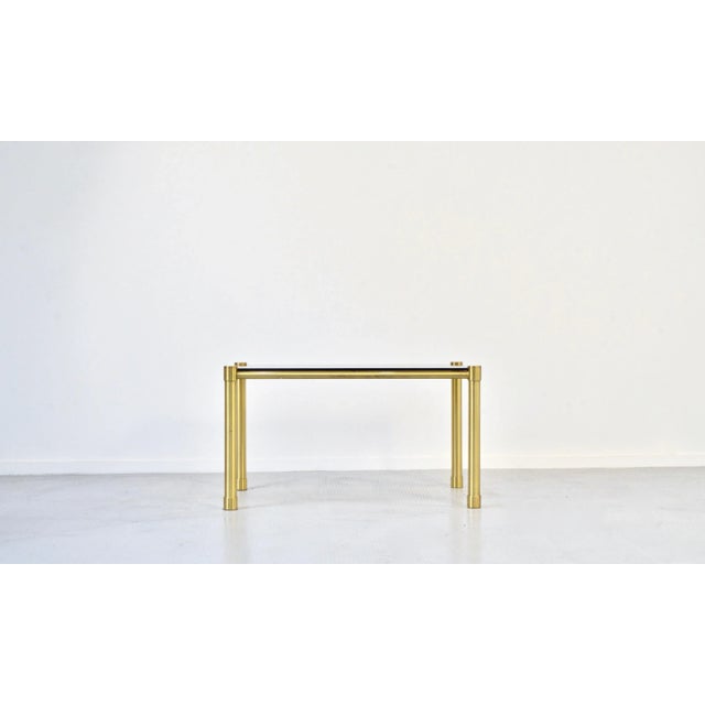 Tubular Brass and Smoked Glass Coffee Table, 1960s For Sale - Image 9 of 9