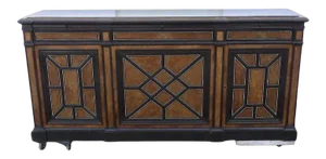 French 19th Century Narrow Ebony and Walnut Sodeboard Buffet by JEANSELME FILS CIE
