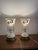 White Vintage Mantle Lustres With Crystal Prisms - a Pair For Sale - Image 8 of 12