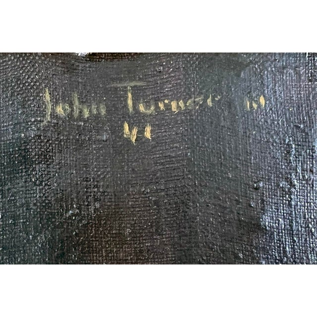 Textile Young Girl With Horse Illustrations Original Oil on Linen by John Turner 1941 For Sale - Image 7 of 7