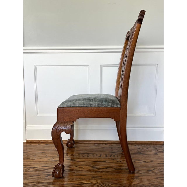 Handcrafted, Signed and Dated Chippendale Style Side Chairs, Set of 4, C. 1976 For Sale In Nashville - Image 6 of 9