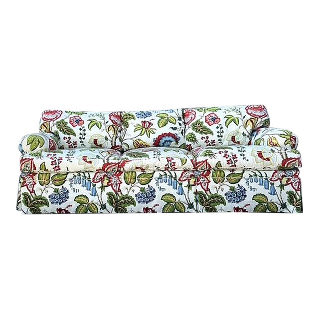Vintage Custom Sofa in Schumacher Classic “Tree of Life” For Sale