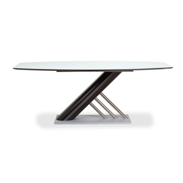 Wood, Glass, and Metal Rosario Dining Table from Musterring = For Sale - Image 10 of 12