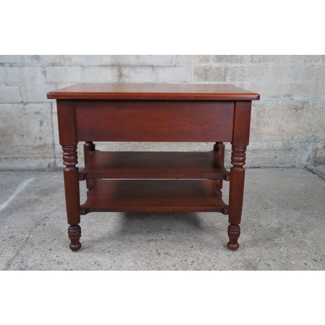 1970s Vintage Early American Style Cherry Tiered Side End Table by the ...
