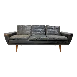 1960s Danish Leather Sofa by Georg Thams