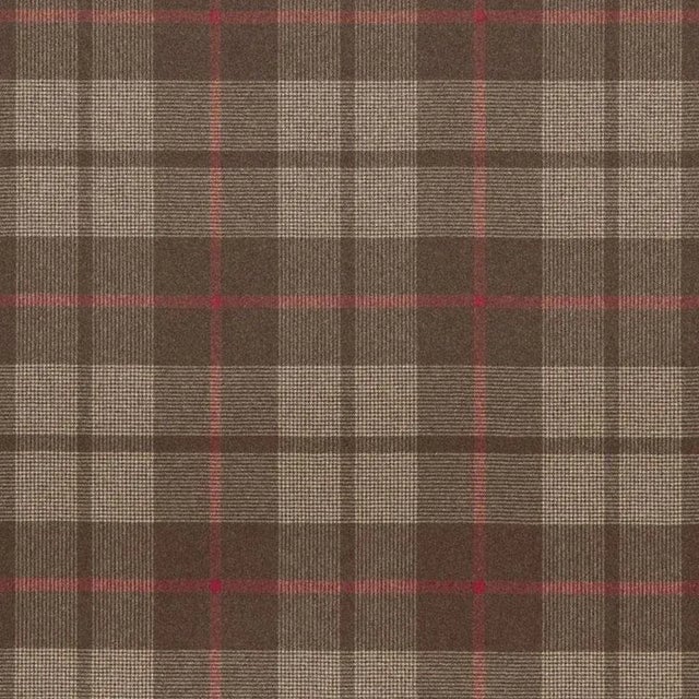 Schumacher Montana Wool Plaid Fabric in Java For Sale