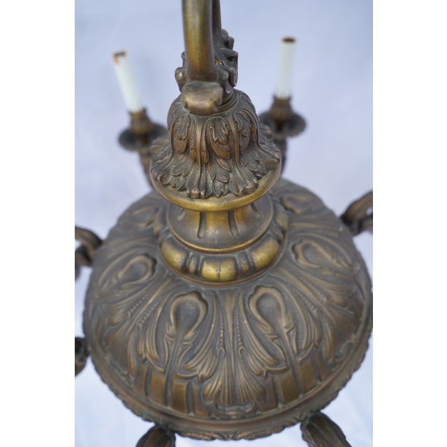 Monumental French Baroque Revival Eight-Light Cast Bronze Chandelier, Probably French, Circa 1915–1925 For Sale In Washington DC - Image 6 of 14