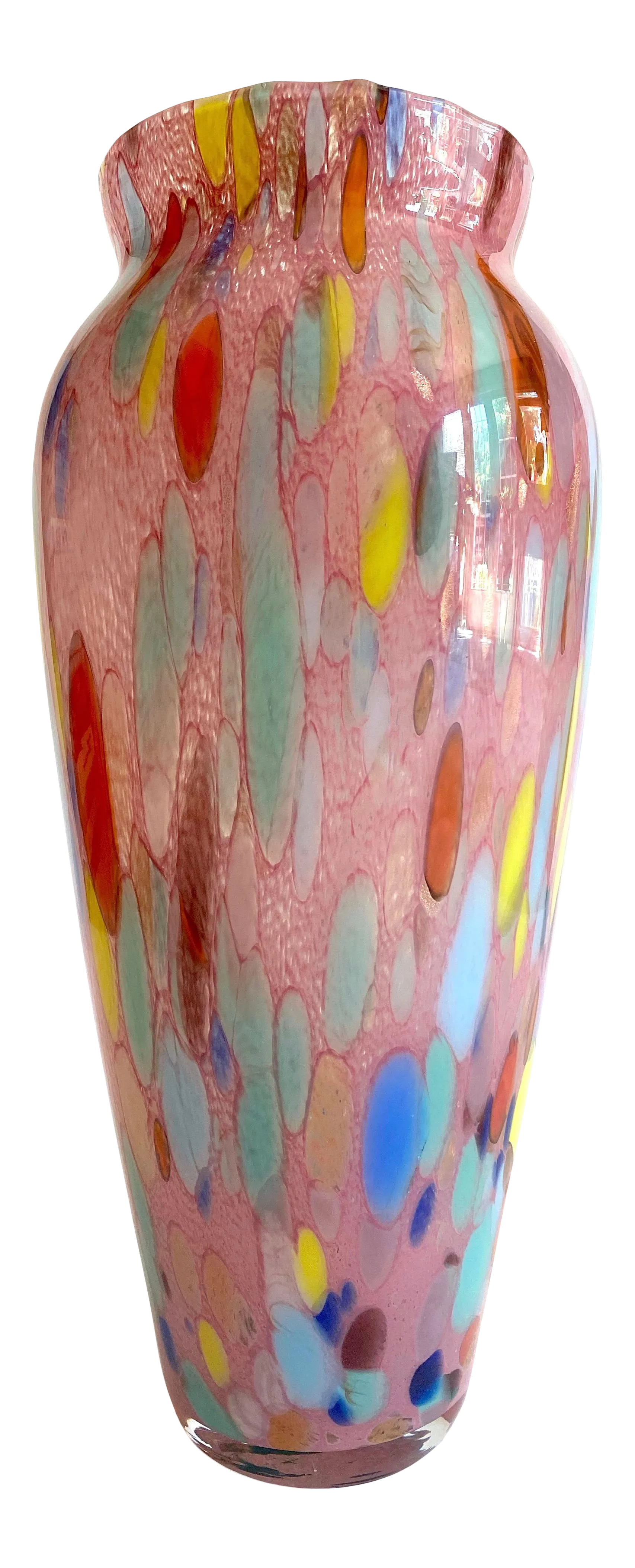 Vintage 1980's Post Modern Abstract Hand Blown Studio Art Glass